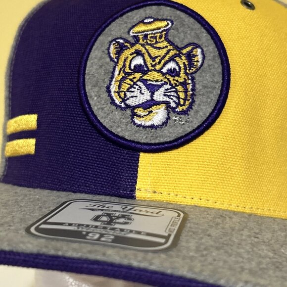 NEW LSU Tigers NCAA Colosseum Snapback Trucker Cap Hat Purple OSFA - Picture 3 of 8